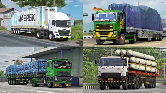 ETS2 1.54 - Truck Pack Indonesia - 8 Trucks in One Mod