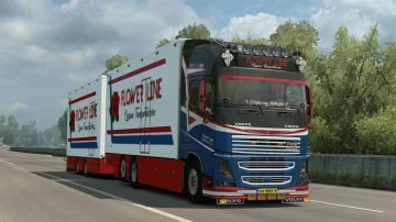 ETS2 1.53 - Volvo FH16 Tandem Flower Line+Trailer V5.0